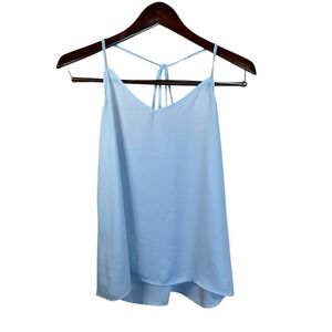Abercrombie & Fitch Strappy Camisole Tank Top Sz Small Womens Light Blue Chiffon